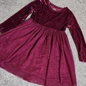 B9🔹️Jumping Beans  Kids Dress in Rich Burgundy
